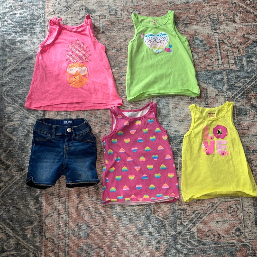 Colorful Kids Tank Tops and Short Set All Size 4T